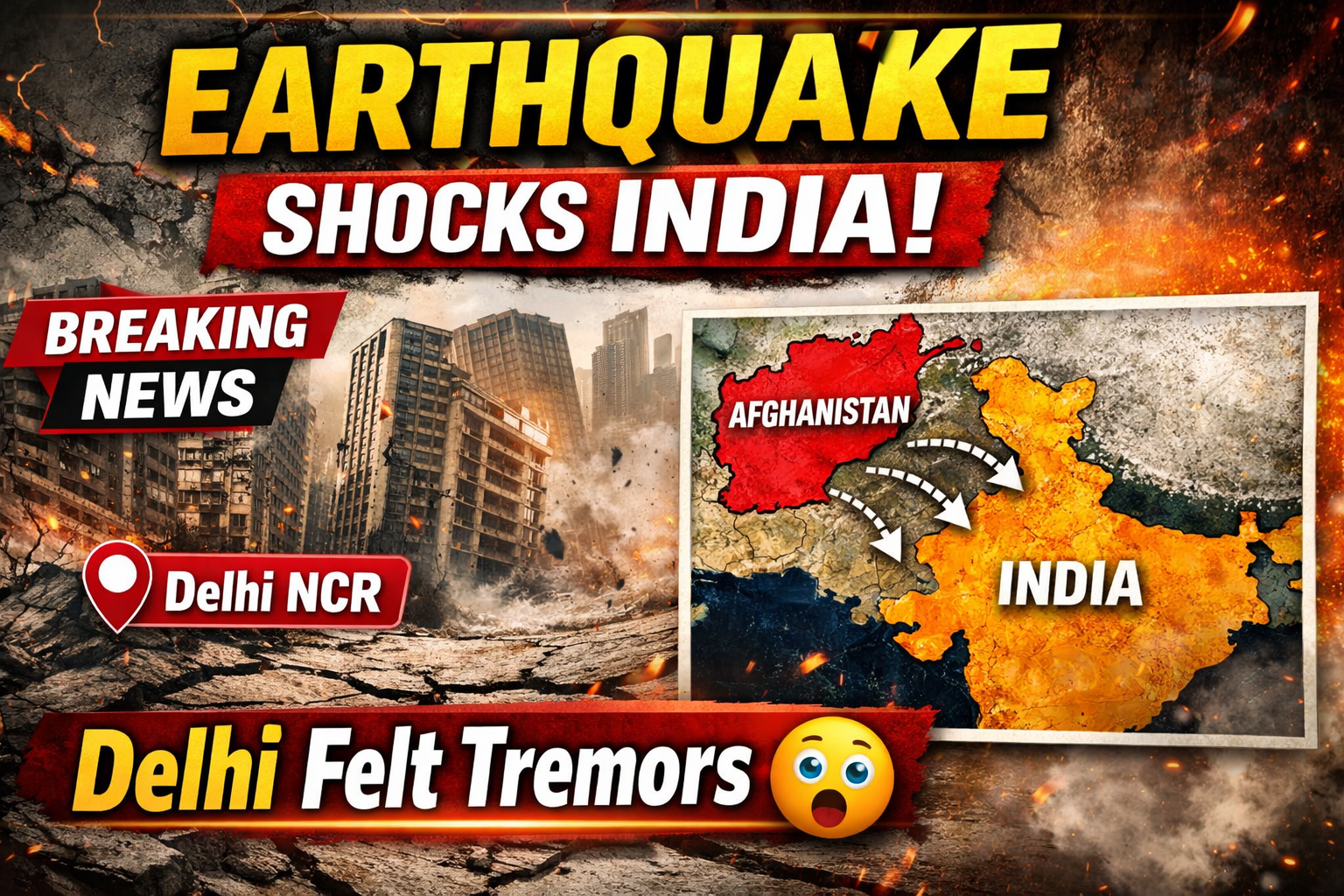 Earthquake Tremors Felt in North India After 5.8 Magnitude Quake in Afghanistan 4 Earthquake CM24News