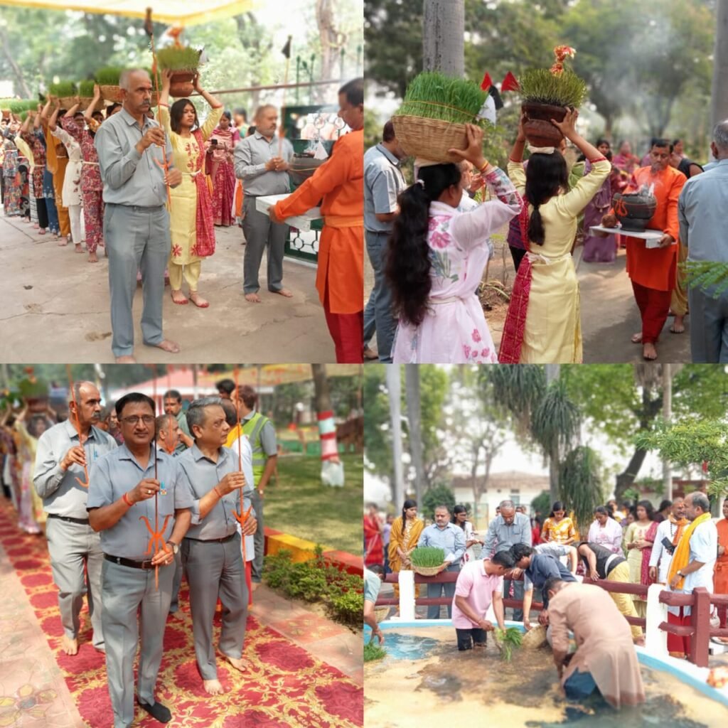 अल्ट्राटेक बैकुंठ मे बालिकाओं ने जवारा बोही तो अधिकारियों ने बाना थाम किया जवारा विसर्जन 13 अल्ट्राटेक