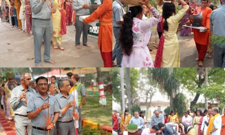 अल्ट्राटेक बैकुंठ मे बालिकाओं ने जवारा बोही तो अधिकारियों ने बाना थाम किया जवारा विसर्जन 11 अल्ट्राटेक